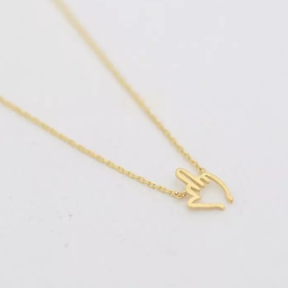 NEW Gold Middle Finger FU Necklace - Picture 2 of 5